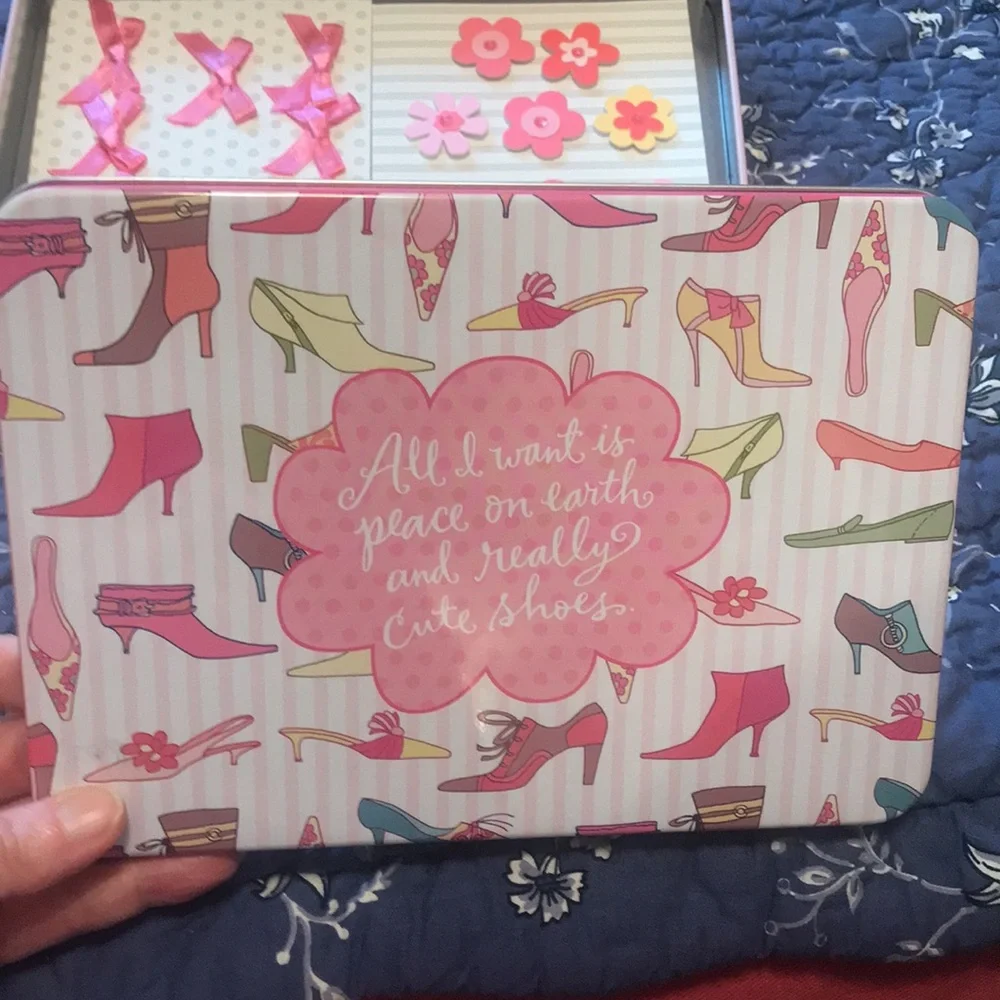 Shoe Box Cards in Shoe Tin